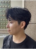 ニュアンスパーマ/センターパートショート/センターパート