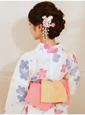 ツイストと三つ編みでつくるヘアーアレンジと浴衣着付け