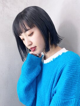 アイティーバイアルバム 下北沢店(IT by ALBUM) ブルーブラック_外ハネボブセクションカラー_ba364851