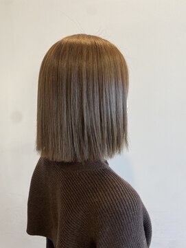 りんごの木 篠ノ井駅前店 切りっぱなし ボブオリーブベージュカラー@20代30代