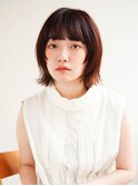 ミディアムヘア/斜めバング/グレージュカラー/新宿駅