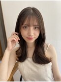 大人かわいい艶髪くびレイヤー小顔顔まわりレイヤーまろベージュ