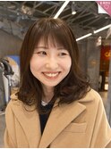 ☆ツヤカラーイルミナミディアムカットブラウン20代30代40代原宿