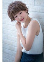 ヘアーアートシフォン 川口東口店(hair art chiffon)&nbsp;ジグザグバング＆３Dカラーのモードなノットヘアミニマムボブ