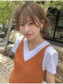 【mee.】 くびれボブミディ ナチュラルグレージュ