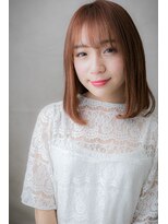 カバーヘア ブリス 上尾西口店(COVER HAIR bliss)&nbsp;大人可愛いベイビーピンク前下がりワンカールY上尾10代20代30代