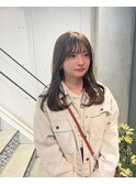 ミントベージュ×顔まわりカット(お客様スタイル)