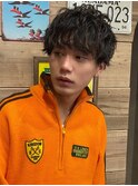 マッシュ×暗髪カラー