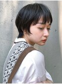 ショートウルフ　ワイドバング　ダークブラウン【天神/今泉】