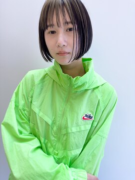 ハルフウェイ(haLfway) ショートボブ×デザインカラー