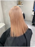 12387髪質改善金髪ホワイトブロンドマロンベージュストレート