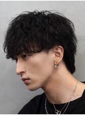 渋谷メンズマッシュウルフカットシャドウパーマ緩め波巻きパーマ