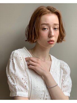 ブラウヘアアンドケア(care) オレンジカラー×ミニボブ