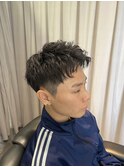 無造作スパイキーショート大人アップバングヘア