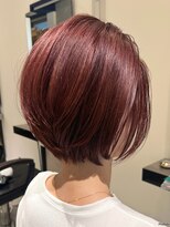 フリック 京都河原町店(FLICK) ★30代40代50代チェリーブラウンひし形小顔前下がりショートボブ