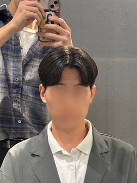 エクシア 六甲道店(EXCIA) ナチュラル縮毛矯正センターパート/ダウンパーマ/韓国メンズヘア