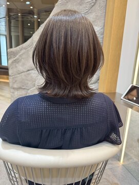 ソワネ 表参道(soigne) 表参道髪質改善カラーウルフショートカットベージュアッシュ50代