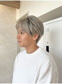 ホワイトシルバー　2ブロック　メンズショート