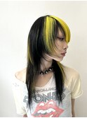 ＊ハッシュカットグレージュデザインカラーツートンカラー