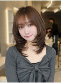 ハッシュカットワンカールミディアムレイヤー髪質改善ストレート