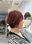 大人可愛い40代50代60代くびれショート白髪ぼかし