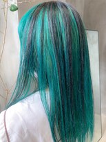 テトヘアー(teto hair)&nbsp;ターコイズ、ローライト、インナーカラー、デザインカラー