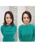センターパート＋ショートヘアで簡単スタイリング