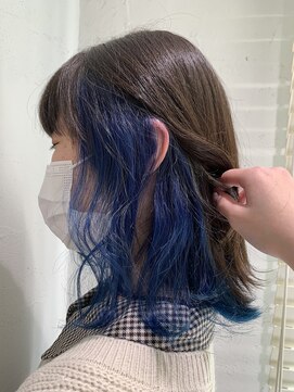 アジールヘア 池袋東口店(agir hair) インナーカラー ターコイズブルー 池袋 池袋東口