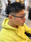 王道ツイストパーマ*メンズカット*アッシュブラック