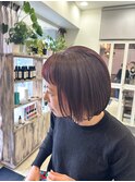 カシスレッド×ミニボブ「渋谷/髪質改善/髪質改善TR」