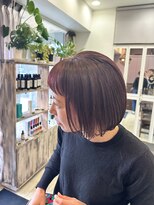 ジーテ 渋谷(gite) カシスレッド×ミニボブ「渋谷/髪質改善/髪質改善TR」