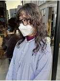 ロングパーマロングウルフミディアムパーマ/中西