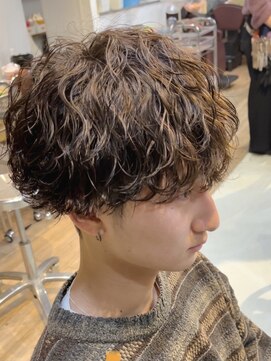 ローウェ バイ フィフス 立川メンズサロン(Louwe by fifth) 波巻きスパイラルパーマ波巻きパーマメンズマッシュウルフカット