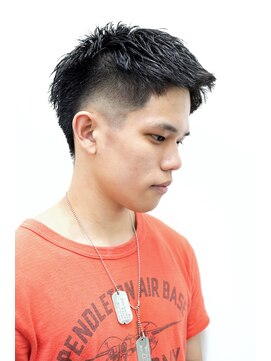 グラシアス(gracias) メンズカットアップバングスパイキーショートブルーブラック0703