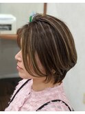大人ショートボブ丸みショートカットマッシュショート前髪あり