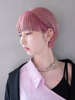 アルバム 銀座(ALBUM GINZA)&nbsp;おくれ毛前髪カットハイトーンショートボブ_ba556701