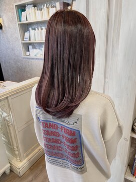 福山美容室caaryピンクブラウン透明感イルミナカラー20代30代