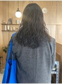 ゆるふわパーマハッシュウルフミントグレージュ