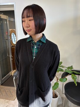  fit stand 千葉/ショートボブ/カット/パーマ/ダブルカラー/トリートメント/縮毛矯正 イメチェン/ピンクベージュ/アンブレラカラー[千葉]