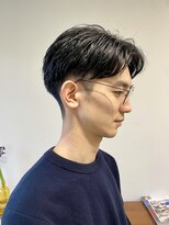 メンズサロン アネロ 名駅(Men's salon anhelo)&nbsp;大人メンズセンターパート×ニュアンスパーマ×フェザーパーマ
