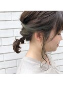 インナーカラー ミディアムスタイル  ヘアアレンジ