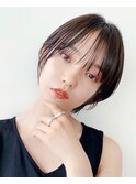 女性らしさと透明感のある短すぎないシースルーショート【小顔】
