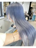 デザインカラーレイヤーカットウェットヘアオリーブベージュ