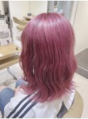 2回ブリーチでピンクパープル!