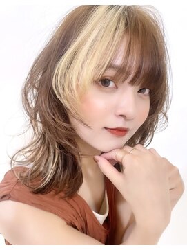ハナ ビューティーヘアー(hana.) accent color× layer cut ☆