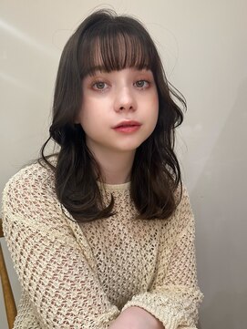 バイオレットジェム(Violet`jem) 10代20代30代40代ワイドバング鎖骨ミディマロンベージュカラー