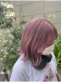 ピンクハイトーンカラー　ブリーチあり