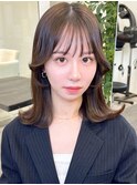 10代20代30代/黒髪韓国ヘア/アッシュベージュ/前髪あり/韓国ヘア