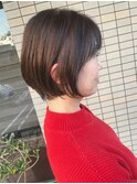 丸みショート/ショートボブ/白髪ぼかし