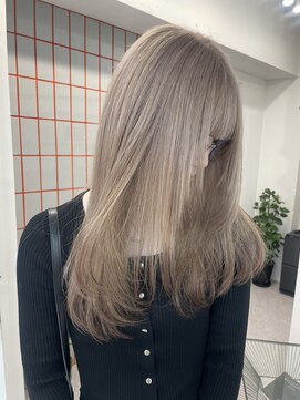 ペレ 渋谷(PELE) デザインカラー/レイヤーカット/ウェットヘア/オリーブベージュ